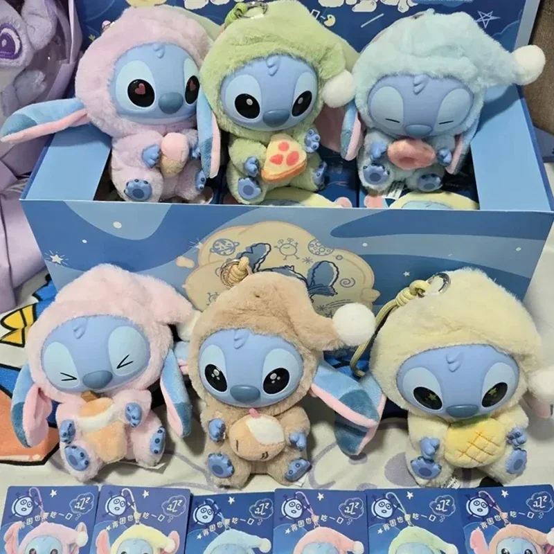 

New Bedtime Eating Something Series Doll . Pendant Cute Doll. Keychain Mysterious Surprise Toy Disney Stitch plush dolls
