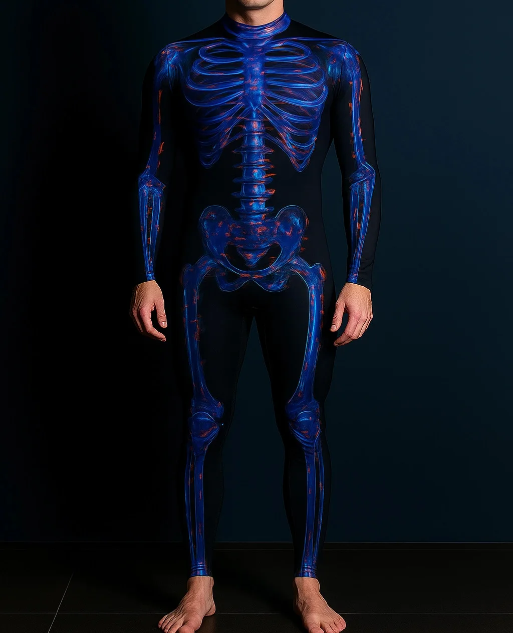 Herren Halloween Punk Jumpsuit 3D Digitaldruck Bodysuit Erwachsenen Zentai Cosplay Karneval Bühnenauftritt Catsuit Radsportkostüm – Detail 3