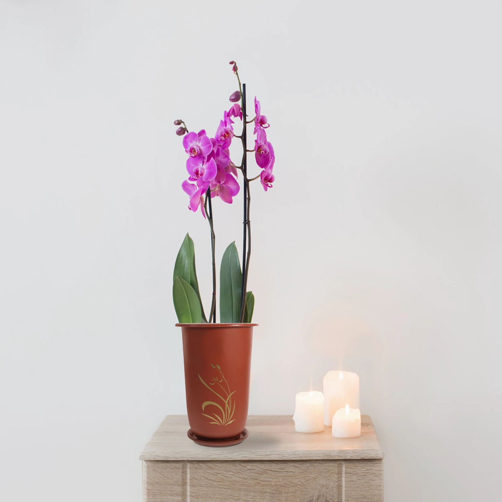 

2Pcs Orchid Planter Pots Resin Breathable Nursery Flower Pot with Water Draining Saucer Orchid Plant Pots Flower Pot with Saucer