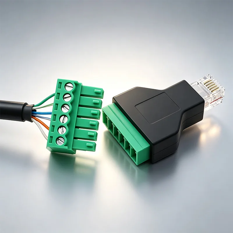 RJ11 to 4P/6P Terminal Solderless Phone Crystal Head 6P6C/ 6P4C Pressure Free Joint Quick Docking Network Conversion Connector