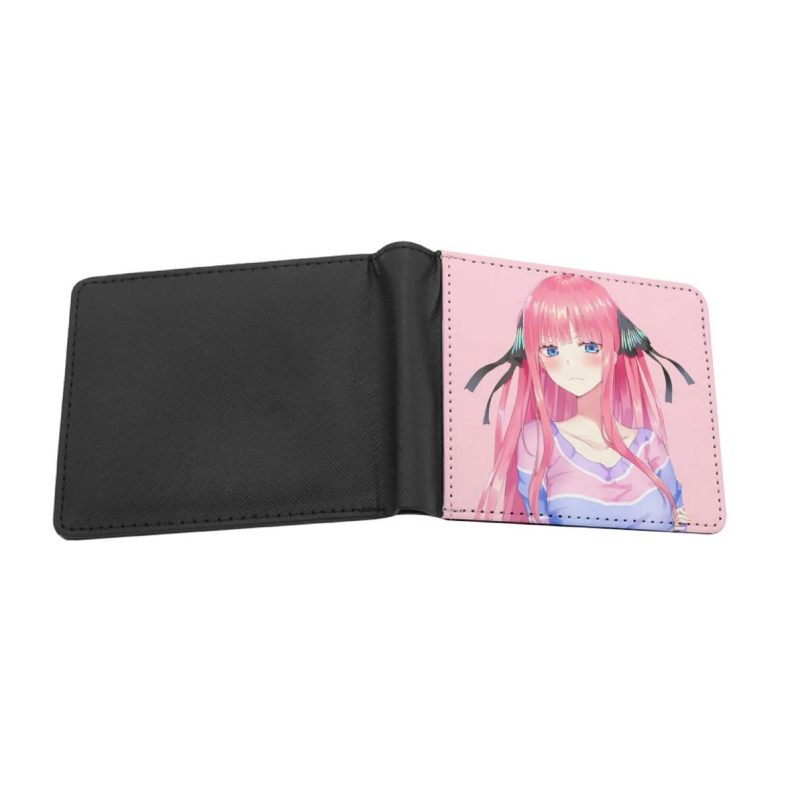 Nino Nakano Pattern Wallets Pu Leather Credit Id Card Holder Purses Cash Wallet Gotoubun No Hanayome Nakano Miku Nino Ichika