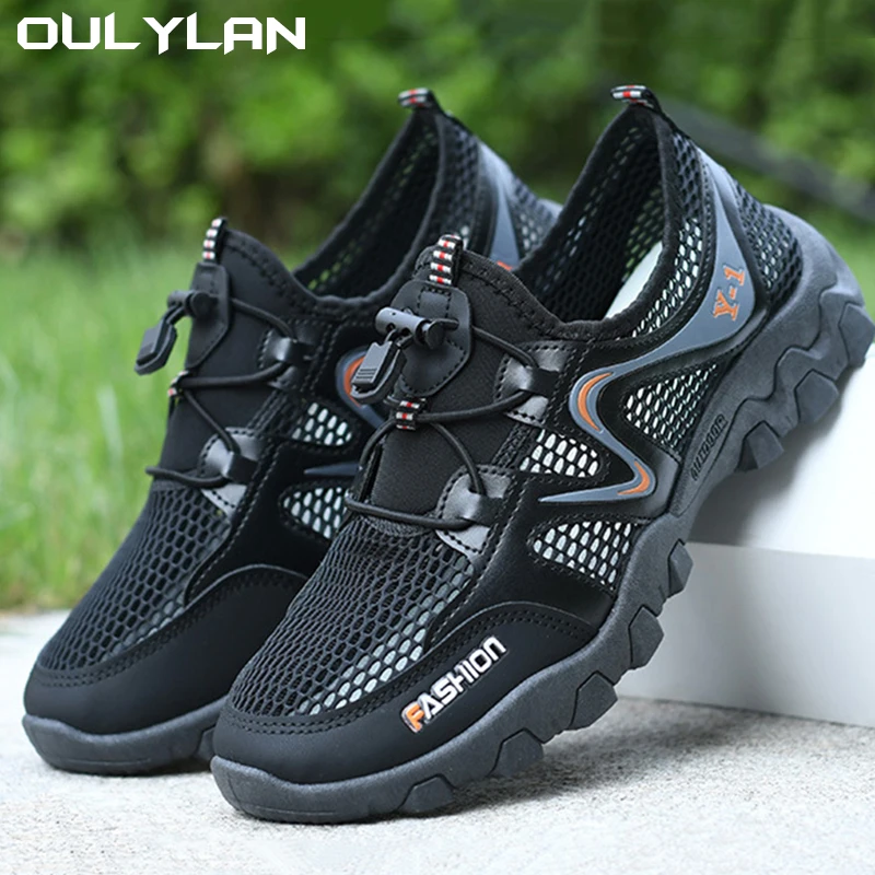 

Oulylan Wading Sports Shoes Male Climbing Shoes Walking Mesh Breathable Men's Casual Outdoor Non-Slip Durable Hiking Shoes