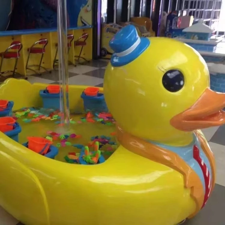 Chinese factory fiberglass duck fishing pool game with fishing rod