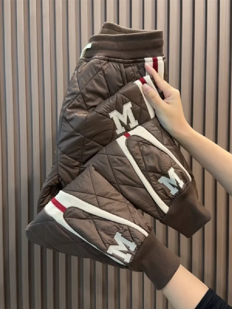 보온 하의 여성용 하이웨이스트 보온 다운 캐주얼 슬림핏 여성용 팬츠 바지 하의 하의 여성용 하이웨이스트 다운 캐주얼 슬림핏 팬츠 바지 하의