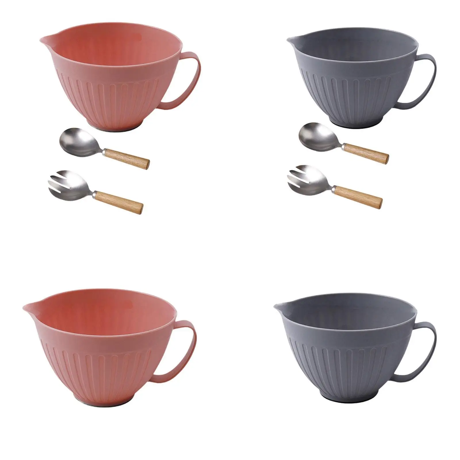 وعاء خلط مع صنبور وعاء سلطة بمقبض طويل للوجبات الخفيفة والحلوى والمطبخ