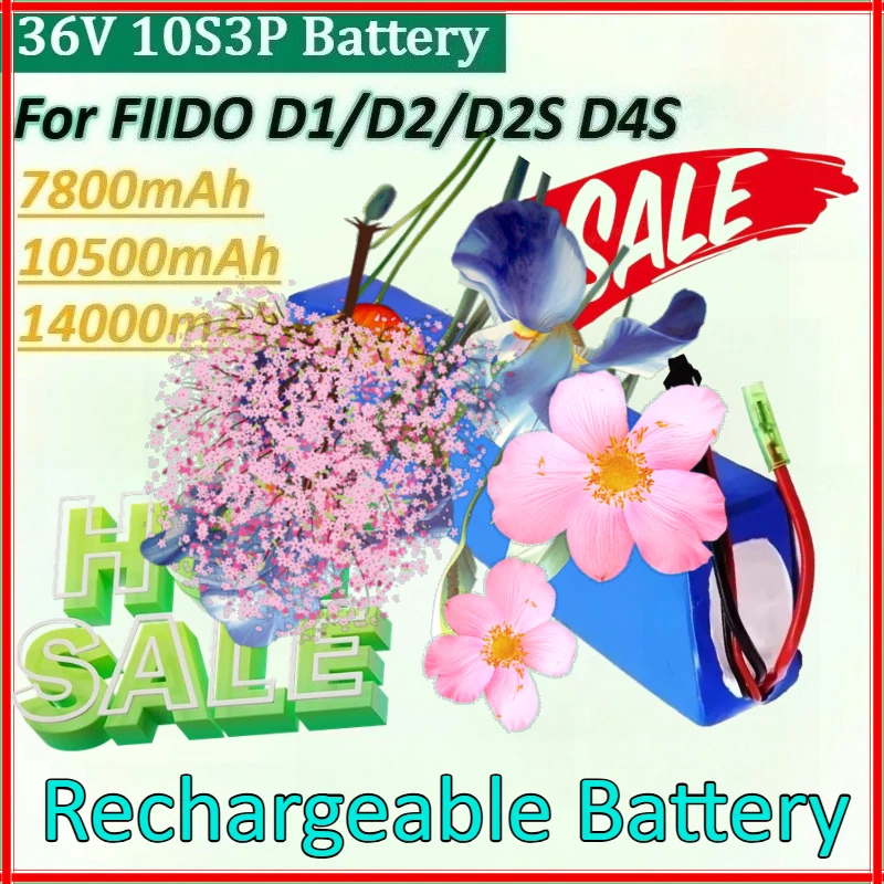 

36V 14000mAh 10S3P Battery for FIIDO D1/D2S/D2/D4S Folding Electric Moped City Bike Battery Power 18650 Lithium Ion Battery Pack