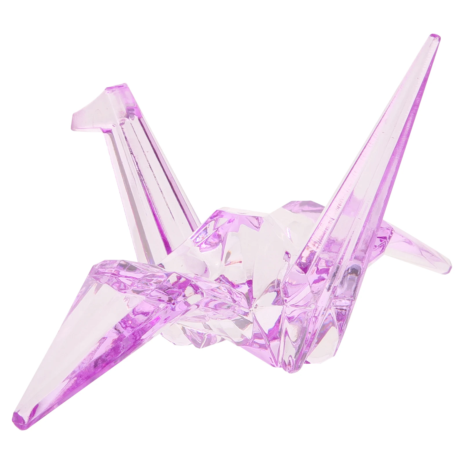 

Acrylic Origami Crane Statue Clear Figurine Decor Model Purple Kids Gift Bird Ornament