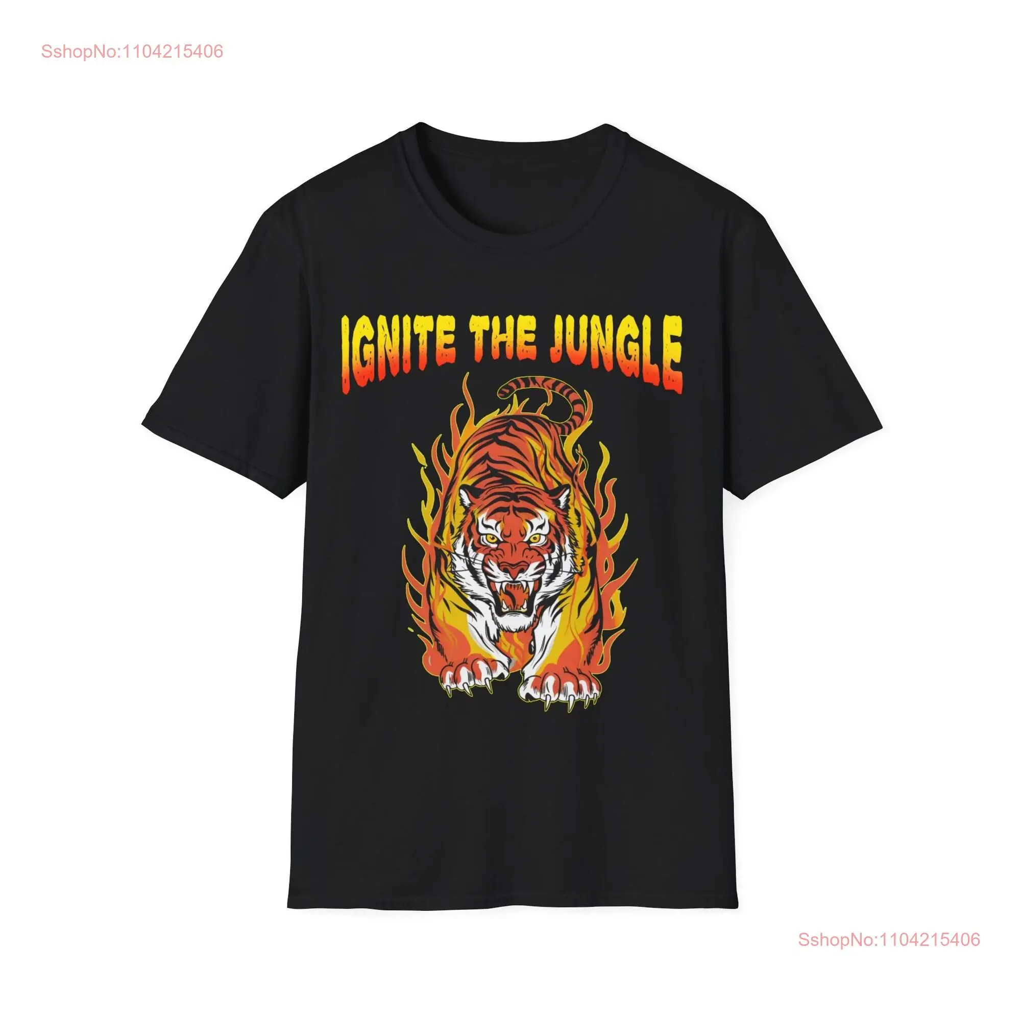 Ignite the Jungle Fire Tiger T Shirt long or short sleeves