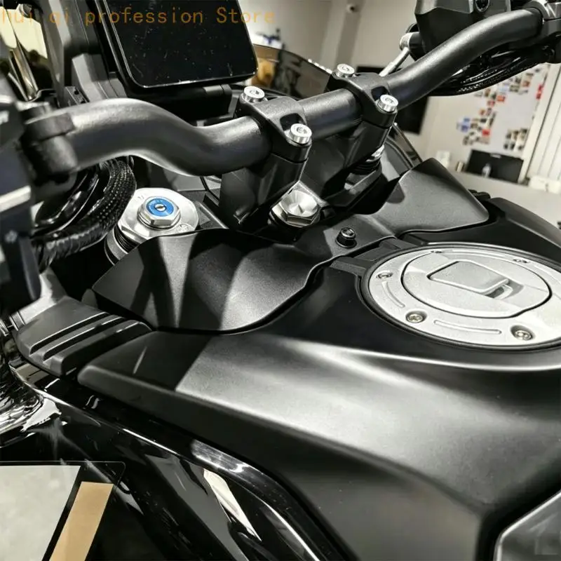 Motorcycle Cockpit Deflector, Black PETG Wind Deflector Panel with Formed Structure, Low-Profile Finish, and Single Panel for