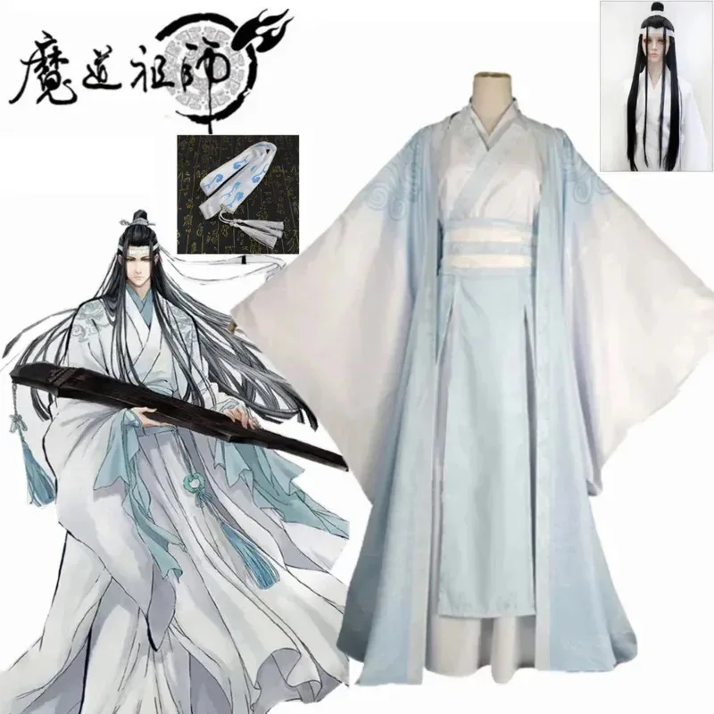 

Lan Wangji Cosplay Costumes Mo Dao To Shi Original LanZhan Ancient Costume Wig Grandmaster of Demonic Cultivation Costume Unises