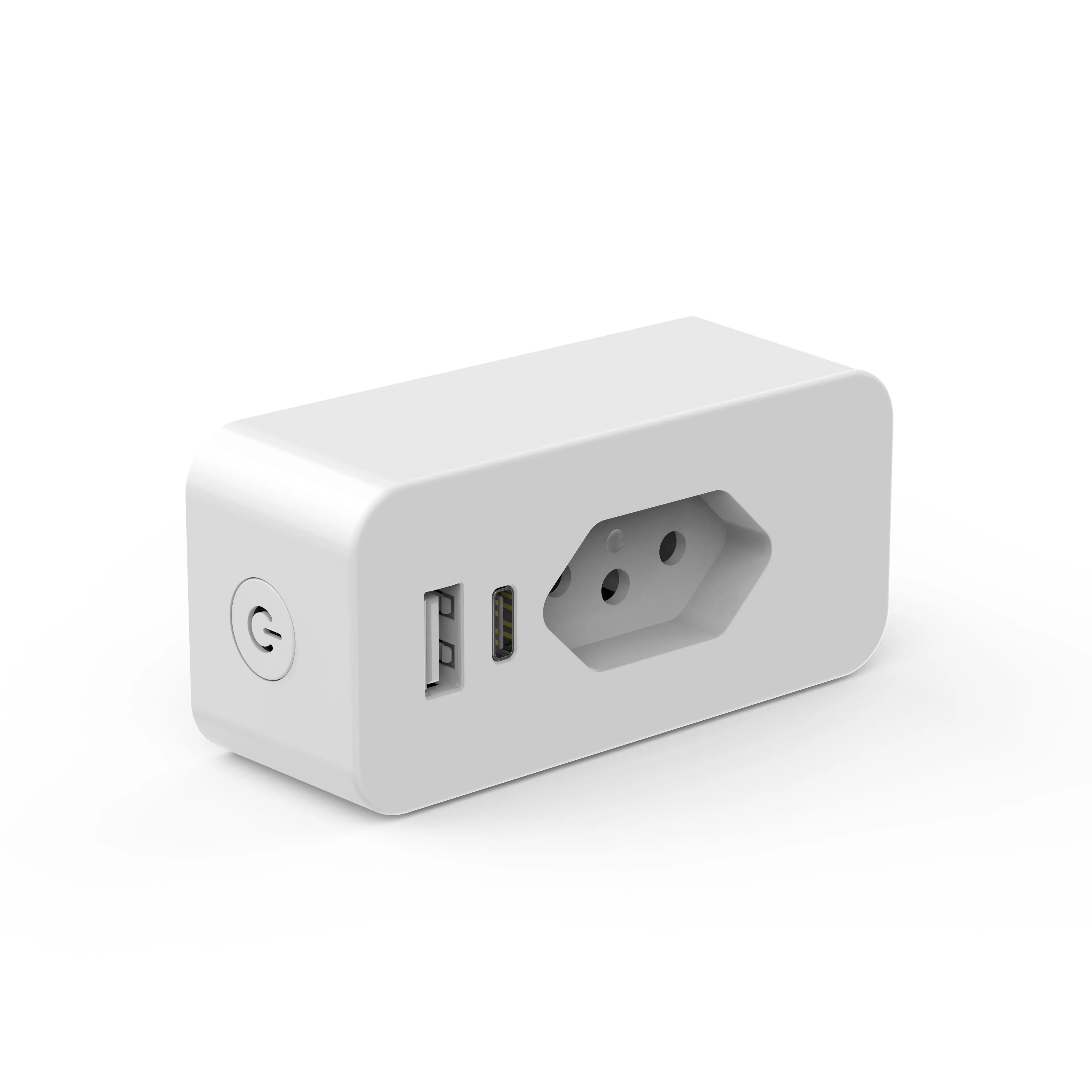 SIXWGH Tuya الذكية 16A واي فاي مقبس الحائط الزجاج USB + نوع C شحن ميناء مراقبة الطاقة البرازيل التوصيل دعم جوجل المنزل اليكسا