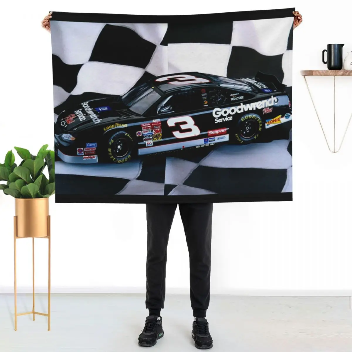 Tribute to my favorite driver..R. I. P. Dale...#3 forever Throw Blanket Furry Soft Plush Plaid Custom Nap Thin Blankets
