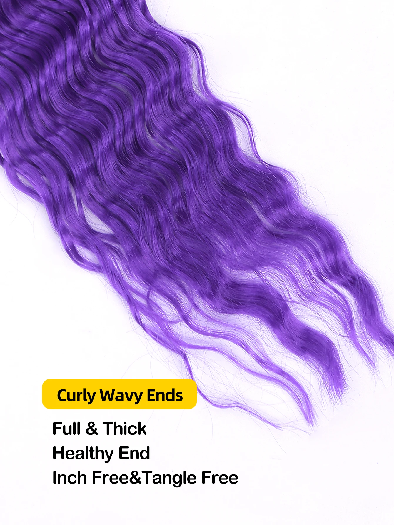 Purple Deep Water Ripple Wig  30 inch Crochet Braids Hair Women\'s Synthetic Fiber Wig  Suitable For Cosplay holidays