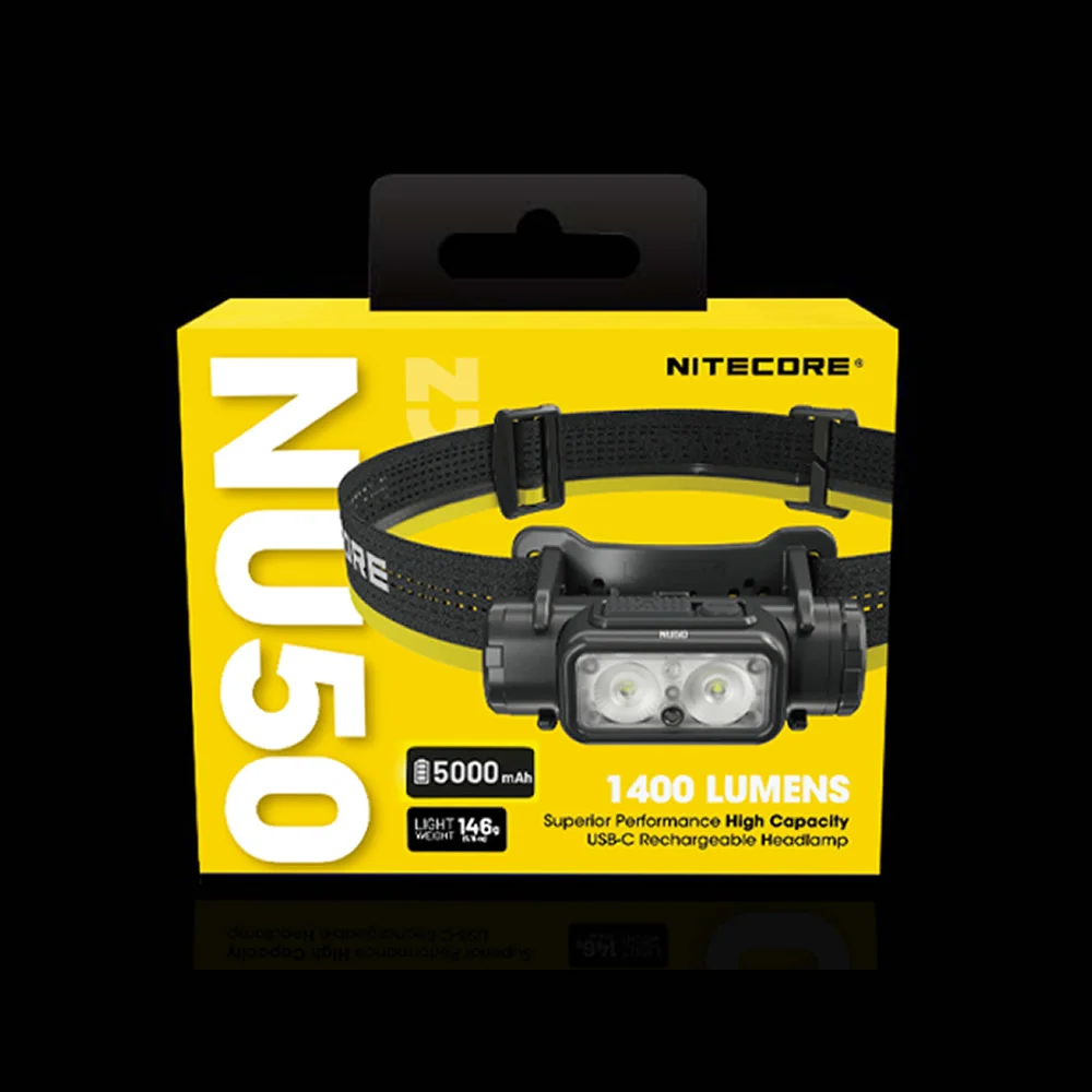 

Nitecore NU50 3x LEDs 1400 Lumens 5000mAh Battery Rechargeable Headlamp Lightweight Headlight Flashlight Outdoor Running Cycling