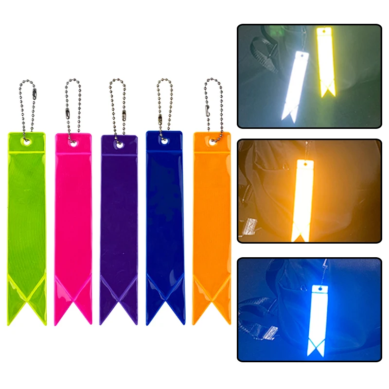 Reflective Keychains Safety Protection Bag Pendant Car Keyrings Auto Decoration Ornament Night Traffic Safety Marker Accessories