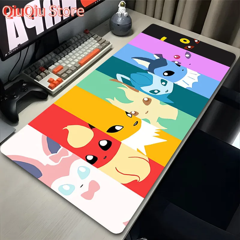 Neon Line Art All Eeveelutions Gaming Mouse Pad Waterproof Non-slip Desk Mat