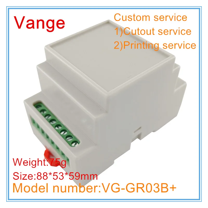 Vange din rail junction box terminal block 88*53*59mm ABS plastic enclosure case