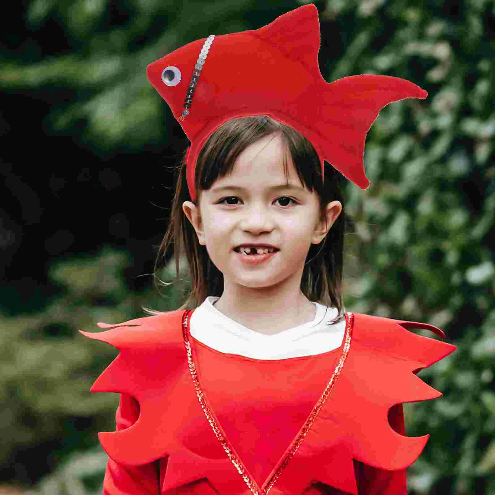 Kids Goldfish Headdress Spider Costume for Girl Halloween Cosplay Hair Hoop Headband Headwear Baby Costumes