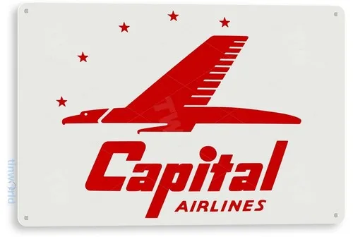 TIN SIGN Capital Airlines Metal Décor Sales Service Auto Shop Garage A271