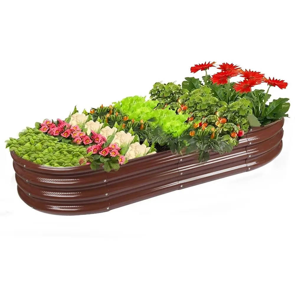 

Овальная оцинкованная грядка-клумба для сада, сертифицированная GRS, 6,5 футов, устойчивая к гниению, из переработанных материалов