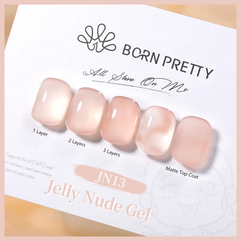 BORN PRETTY 10ml Pfirsich-Nude Jelly Gel Nagellack Milchweißer Lack Semi-Permanent Nude Pink Nagelkunst Eis-Transparentes Gel – Detail 2