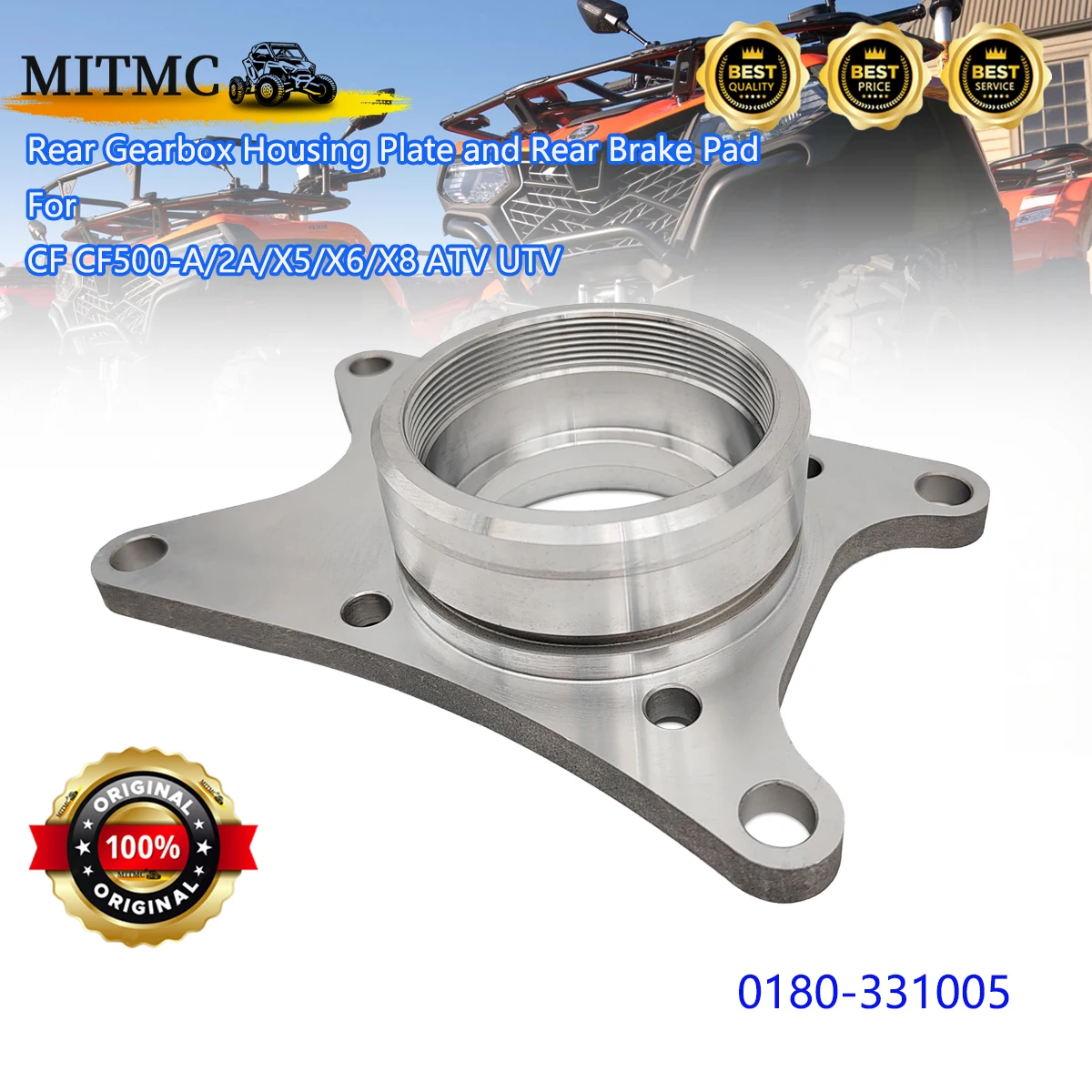 

Rear Gearbox Housing Plate and Rear Brake Pad For CF CF500-A/2A/X5/X6/X8 ATV MOTO parts number is 0180-331005
