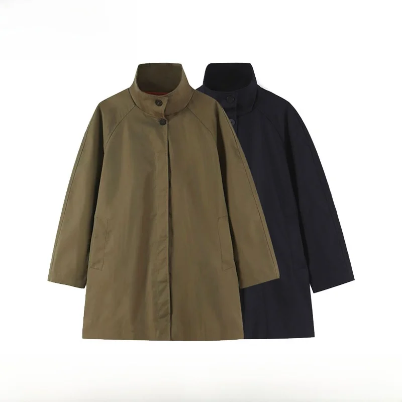 Early Autumn New Arrival Women's Fashionable Simple Matching Puffy Coat Outerwear Polyester Fiber Loose Fit Medium Length