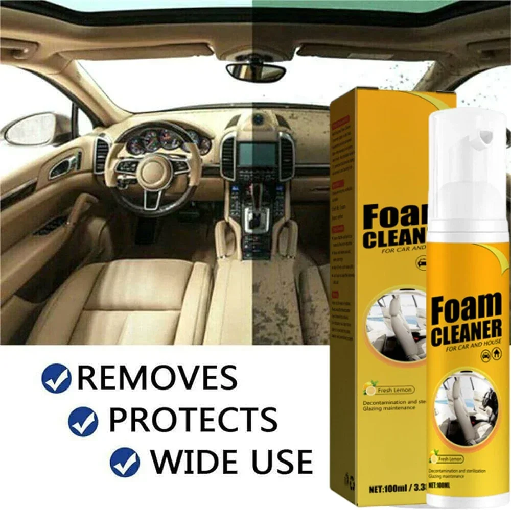 Car Foam Cleaner Cleaning Interior Part Plastic Refreshing Liquid Neutral pH Leather Repair Dry Foam Cleaner Spray Foaming Agent