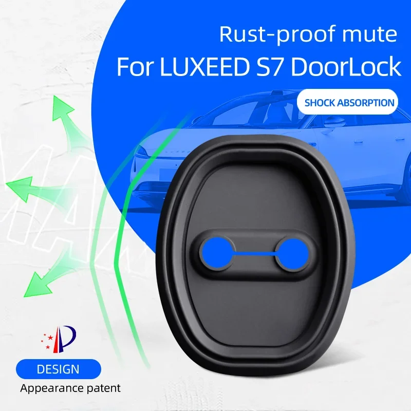 Door Lock Cover Applicable To Luxeed S7, Silicone Rust-Proof Mute Protector, Shock Absorption,4Pcs Set