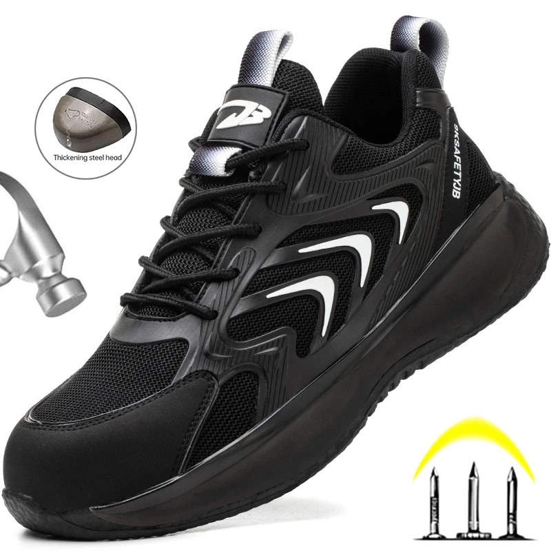 Safety Shoes Women Men Work Sneakers Anti-Puncture Breathable Work Shoes Women Protective Indestructible Shoes Female