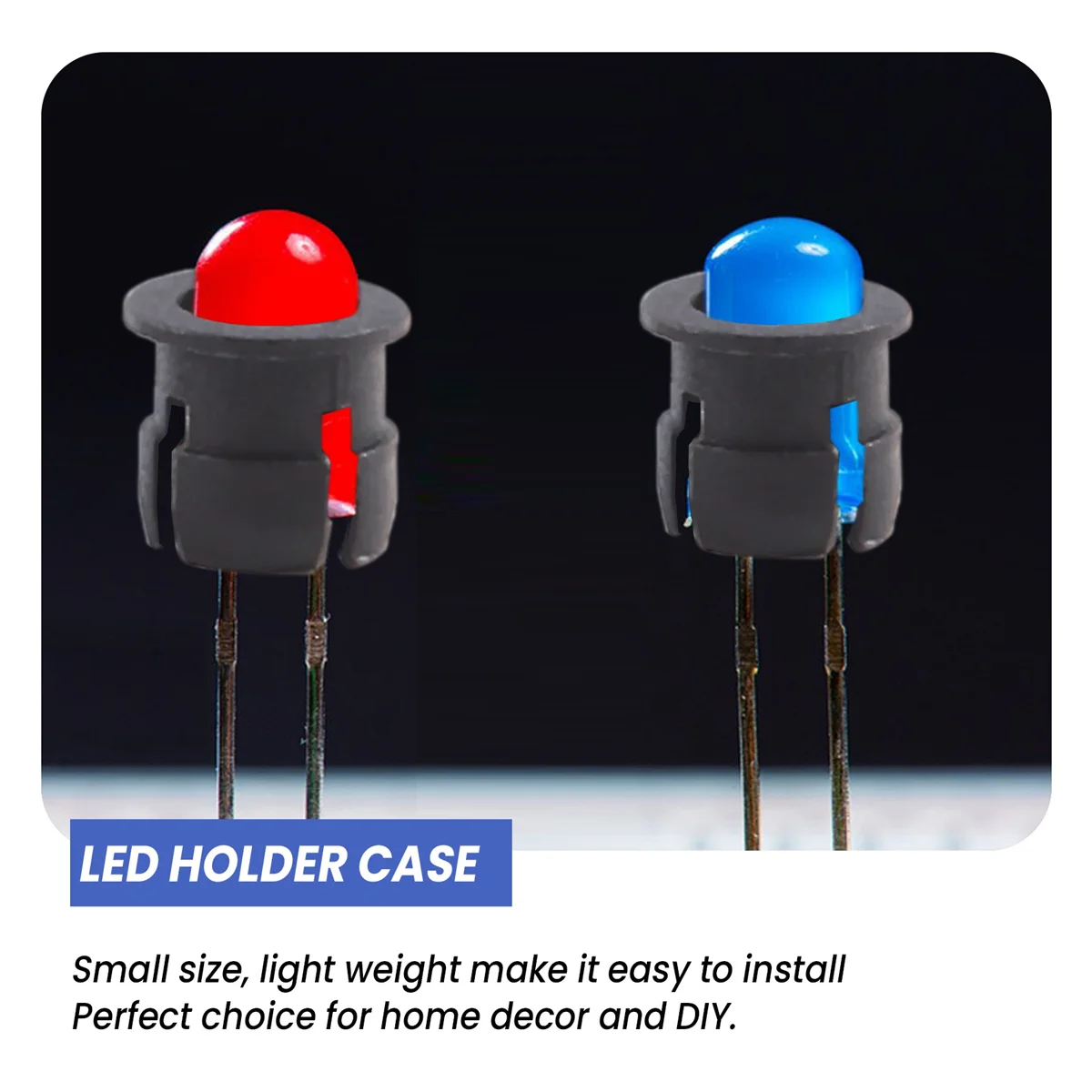 100 Stück schwarze Kunststoff-5 mm LED-Clip-Halterung für Display-Panel-Montage