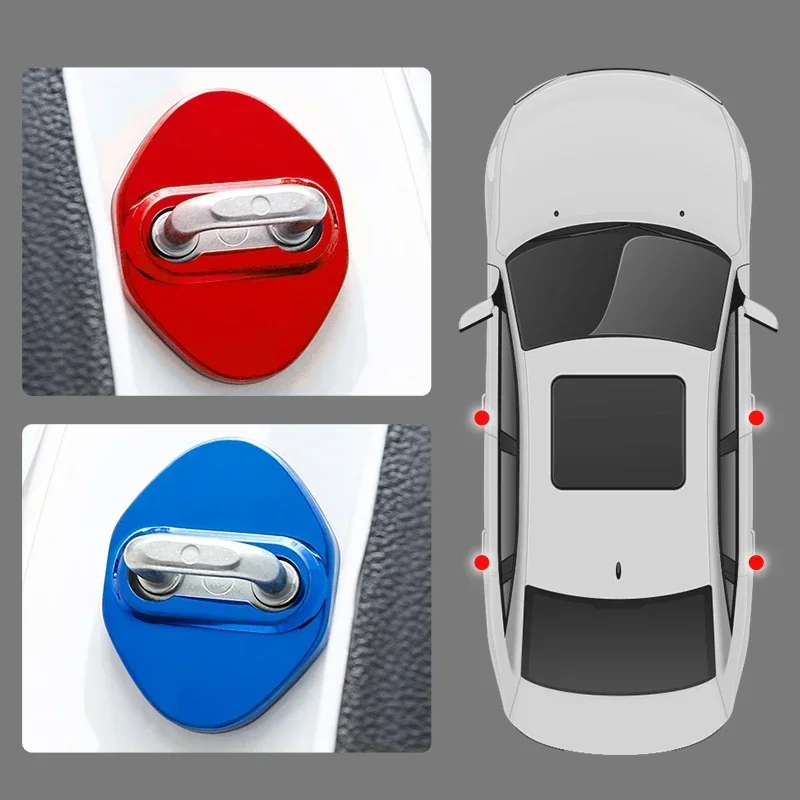 4pcs Car Styling Car Door Lock Covers For Toyota RAV4 2008-2018 2013 2017 Protective And Decoration Car Accessories Sticker