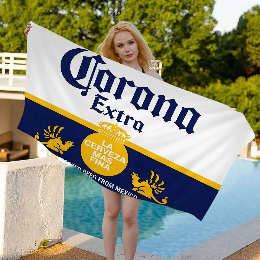C-Corona E-Extra Beer Big Microfiber Beach Towels Quick Dry Towel Sand Beach Towels Pool Towel for Travel Swim Pool Yoga