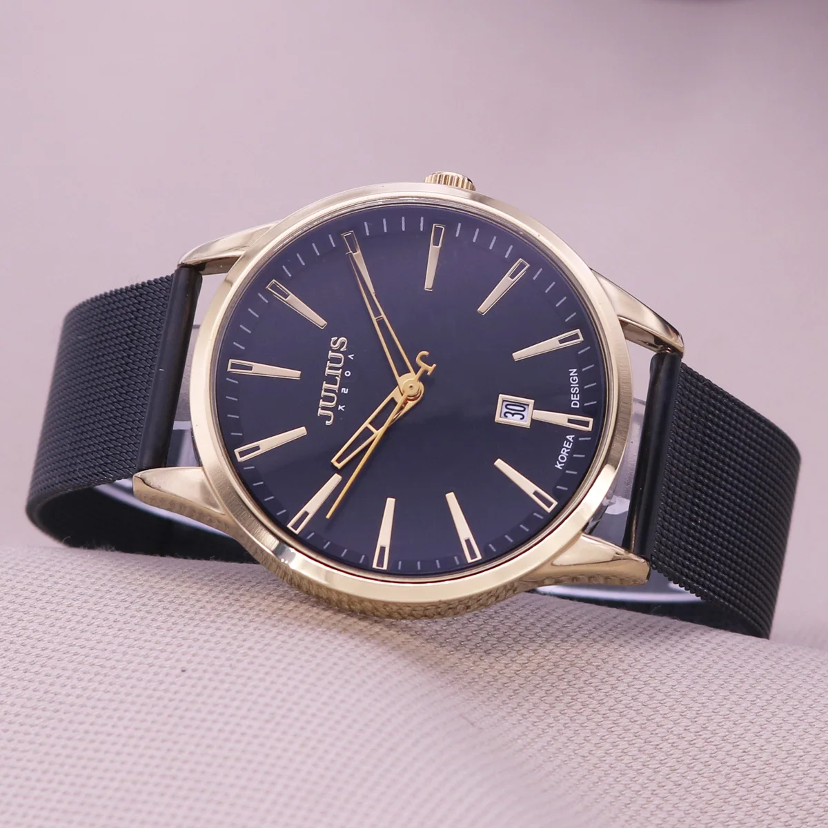 Sale Auto Date Men's Women's Watch Japan Quartz Hour Fine Fashion Stainless Steel Band Boy's Birthday Gift Julius No Box