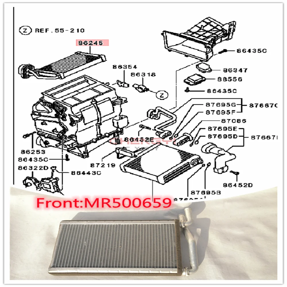 Front Heating Water Tank After Heater Core Radiator Warm Air Water Tank For Pajero Montero V73W V77W V93W V97W MR500659 MR500698