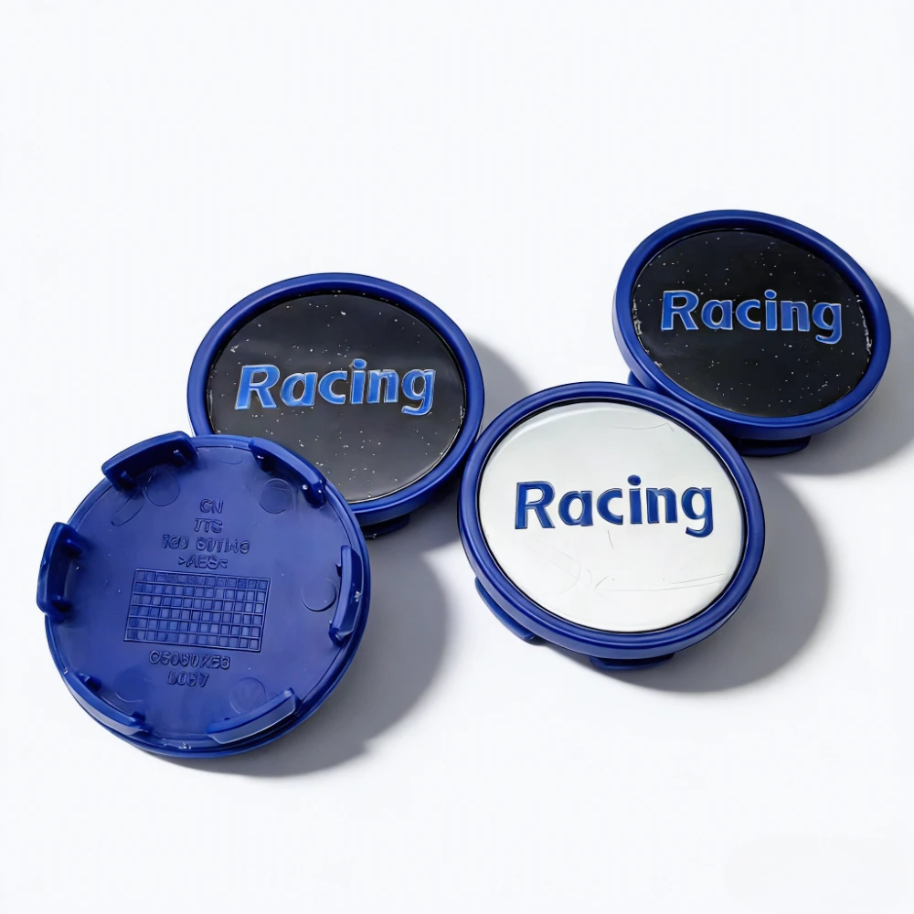 4pcs Racing Sport Logo Badge Emblem Car Wheel Center Caps 58MM Clips 53MM Rim Hubcaps Cover Wheels Hub Dust Cap Car Accessories