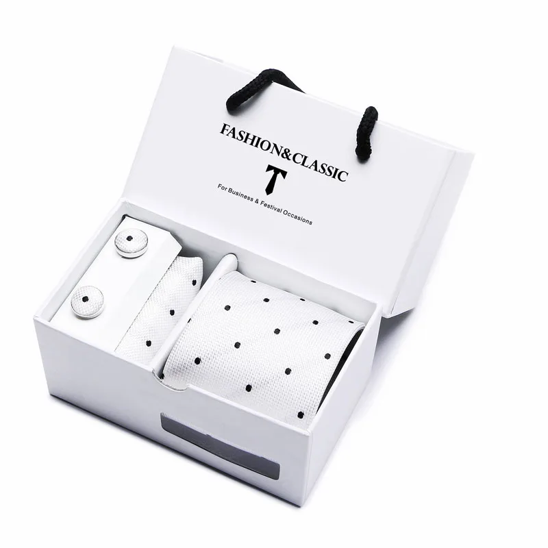 Heißer Verkauf Schwarz Paisley Krawatte Einstecktuch Manschettenknöpfe Set Für Männer Formale Luxus Hochzeit Gravatas In Geschenk Box – Detail 36