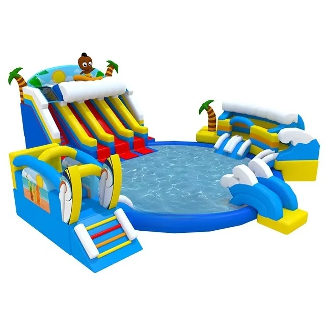 Mobile Kids and Adults Inflatable Water Park Slide Bounce House