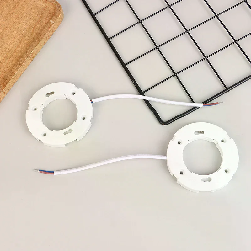 5pc GX53 Base Plate Holder With Fly Leads; Works With LED & CFL GX53 Bulbs; Great For Ceiling & Wall Mount Lamps.