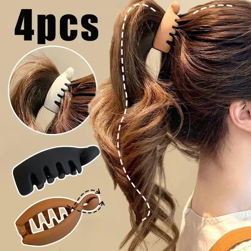 Korean Twist Claw Clips Solid Color Simple Design High Ponytail Styling Tool Hair Accessories Crab Hairgrip for Women Headwear