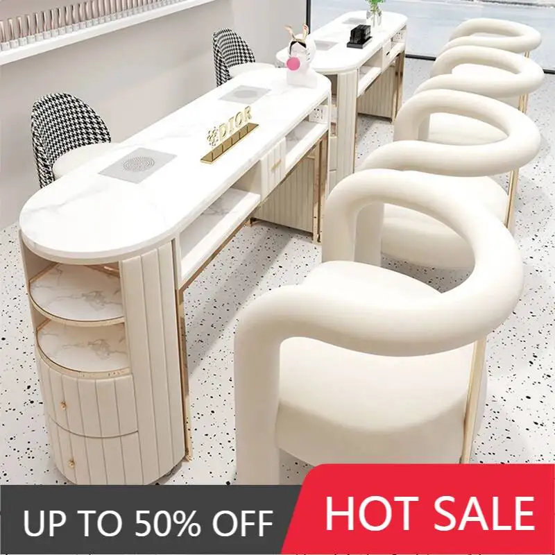 Nail Tables With Vacuum Cleaner Beauty Salon High-end Manicure Table Multifunction Designer Double Nail Manicure Table