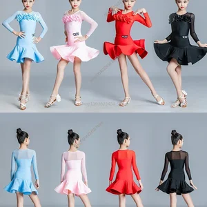 Professionelle Kinder Latin Tanzkleid für Mädchen Tanzkleider Rumba Ba Samba Übung Kleid Latino Performance 8 Hauptverkaufskind Samba Kleidung - №2