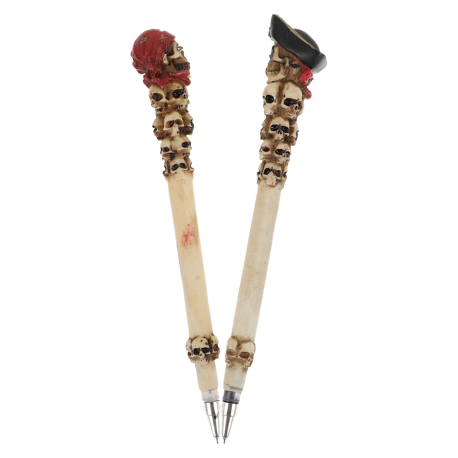 

2 Pcs Skull Pen Decorative Pens Unique Writing Pirate Design Themed Resin Adornment Novel Students