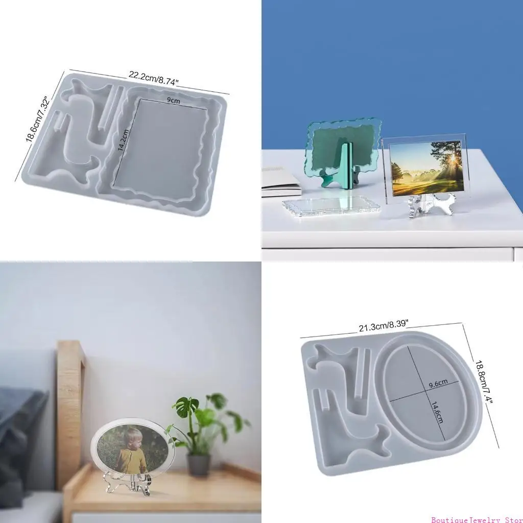 E1PE Oval Irregular Photo Frame Epoxy Casting Mold Silicone Molds for Home Decor DIY