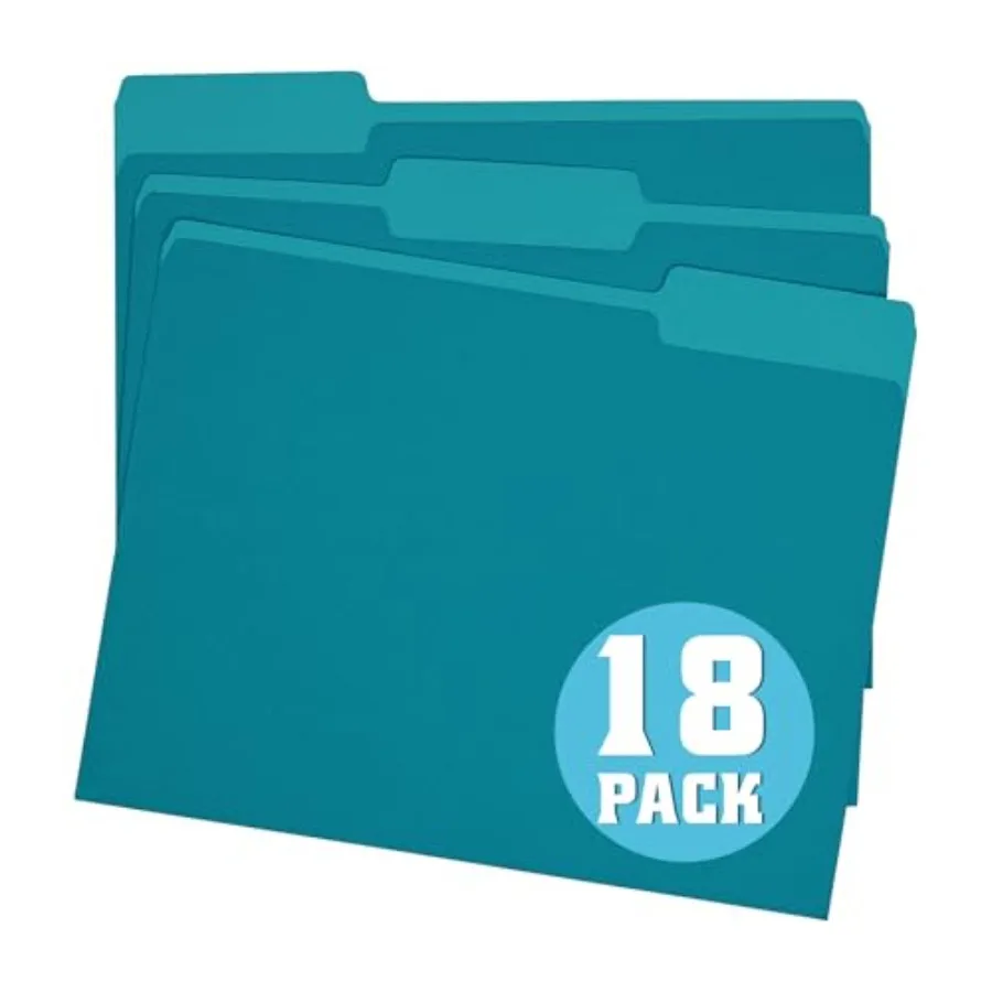 

File Folders Letter Size, Pack Folders 8.5x11 1/3-Cut Tabs, Colo File Folders Office Home School for Documents Files Paper