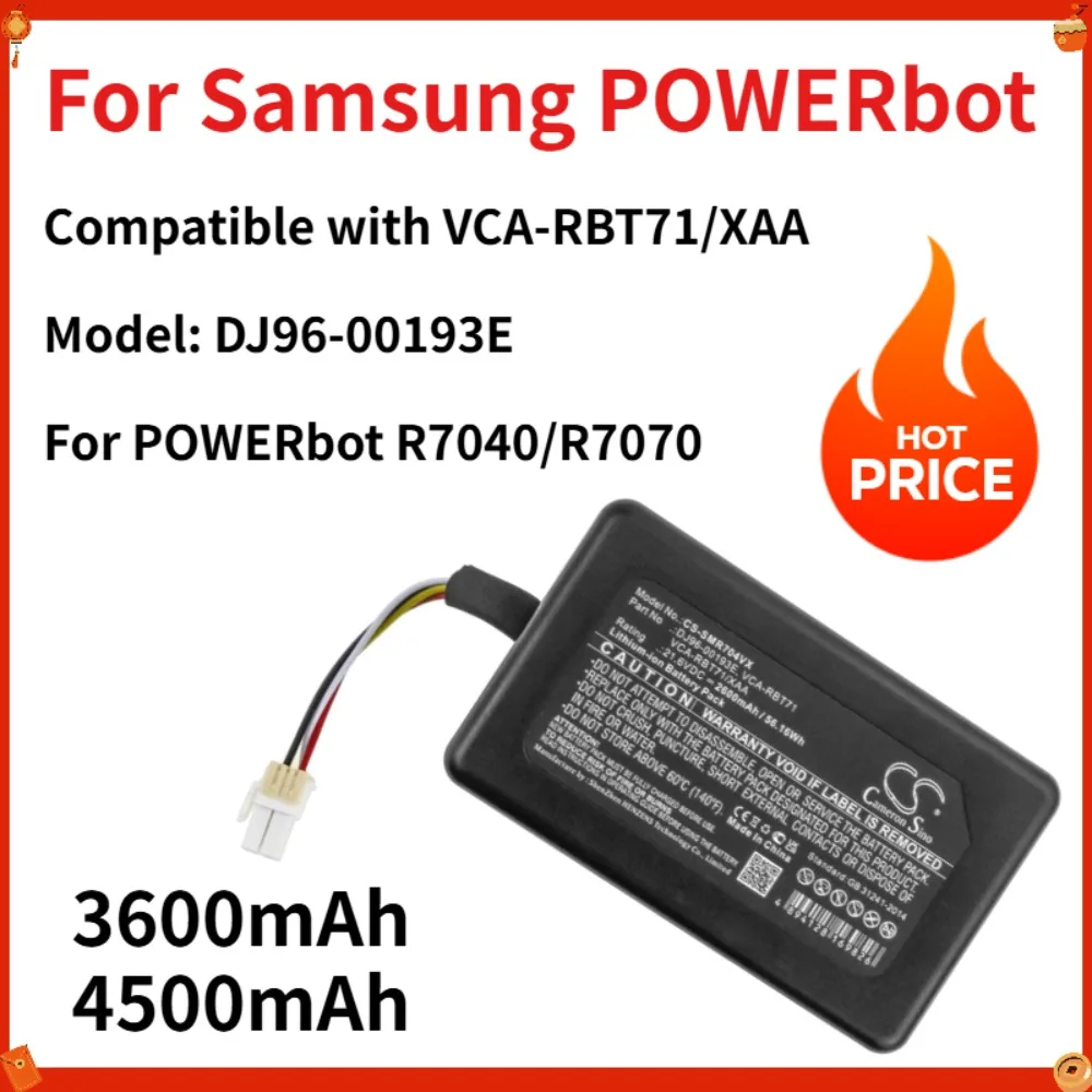 For Samsung POWERbot R7040 Battery VCA-RBT71/XAA 3600mAh 4500mAh Replacement Robot Vacuum Cleaner Battery
