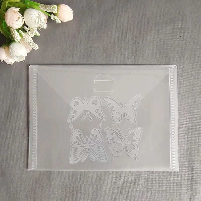 5Pcs/Pack Plastic Folder Bags Cutting Dies Pockets Embossing Stencils Storage Bag Transparent Sleeves 5