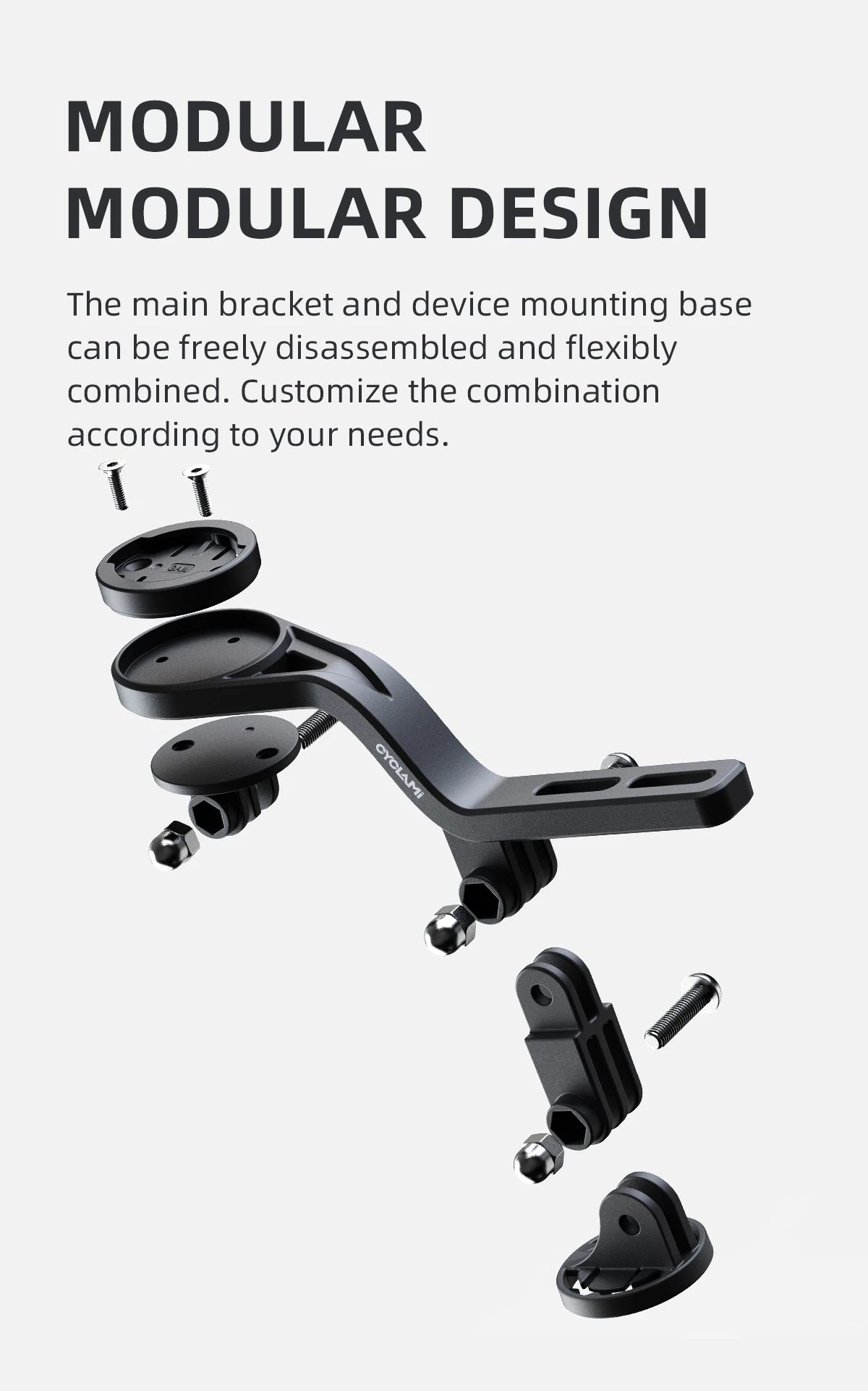 CYCLAMI Fahrradcomputerhalterung Gopro Kamerahalter Scheinwerferhalterung Mehrzweckhalterung für Garmin XOSS IGPSPORT Wahao Bryton – Detail 7