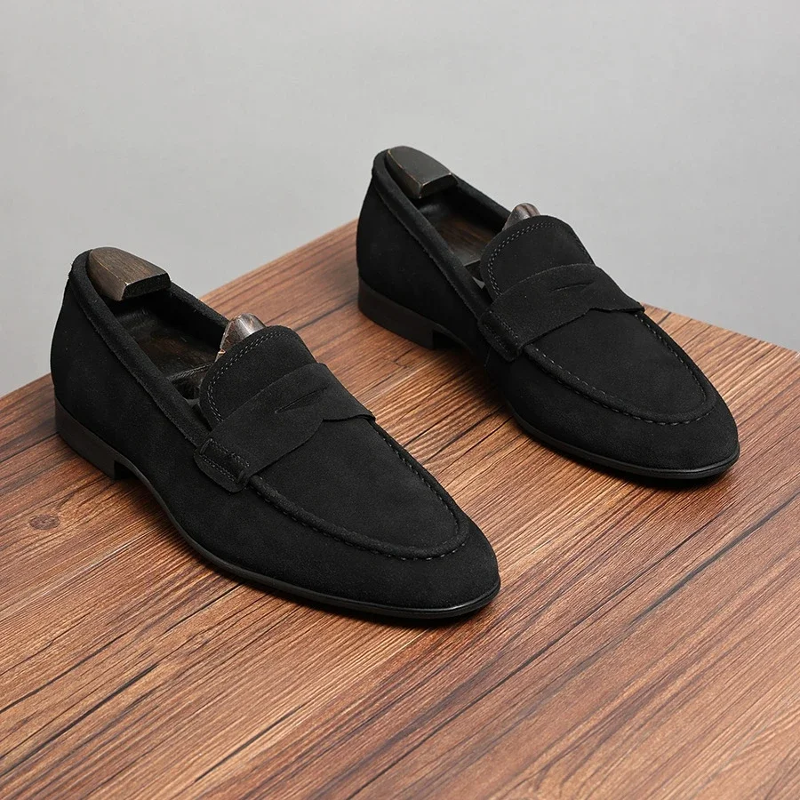 

New British Style Business Casual Spring Autumn Summer Loafers Men Shoes Italian Genuine Leather Party Wedding Dress Shoes