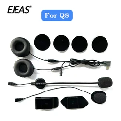 Motorcycle Helmet Intercom Clip Type-C Microphone Speaker Headset For EJEAS Q8 interphone